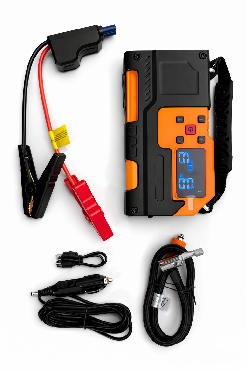 X-M 12V Digital LED Air Compressor + Jump Starter 10000mAh Portable Car Air Pump
