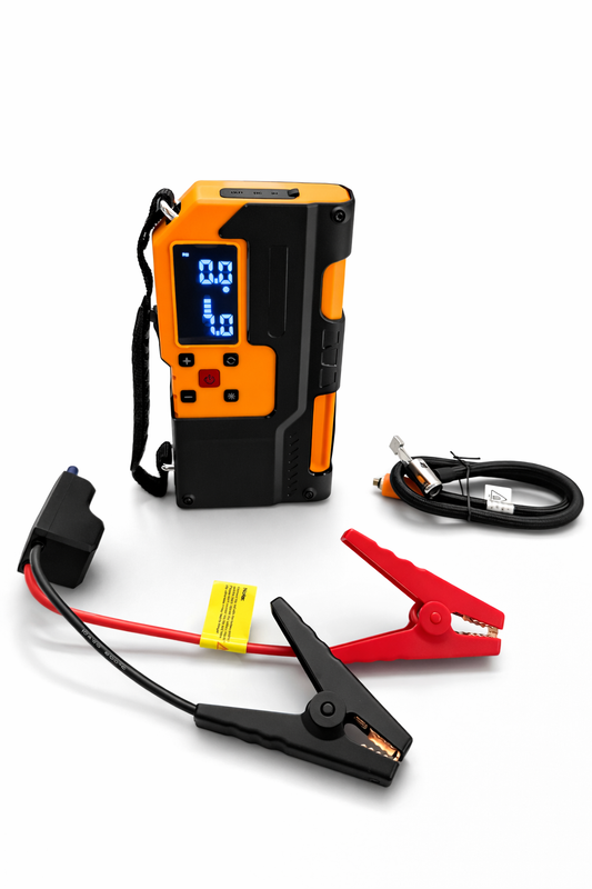 X-M 12V Digital LED Air Compressor + Jump Starter 10000mAh Portable Car Air Pump