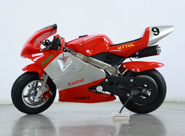 X-M 49cc 2 stroke engine mini pocket bike motorcycle