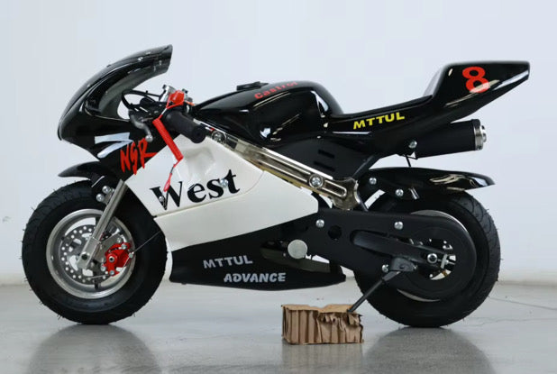 X-M 49cc 2 stroke engine mini pocket bike motorcycle