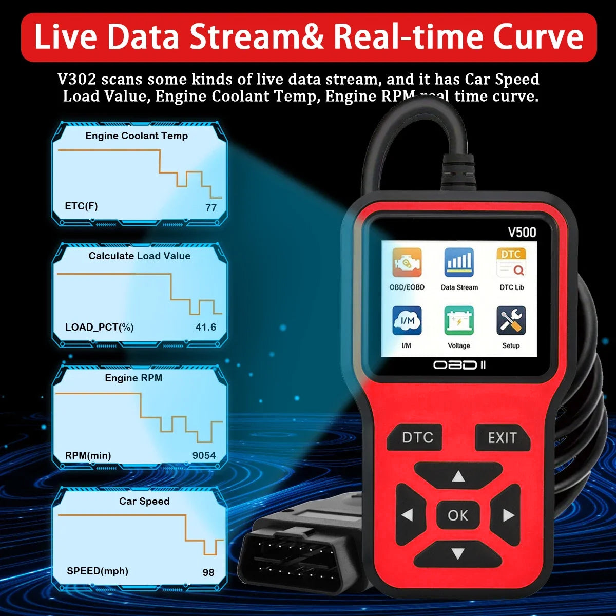 X-M OBD2 Diagnostic Scanner Code Reader Engine Check Tool Universal Vehicles